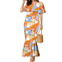 Hawaiian and Japanese Culture Together Family Matching Mermaid Dress and Hawaiian Shirt Palaka Japanese Art and Tropical Motif Tribal Patchwork LT03 Mom's Dress Multicolor - Polynesian Pride