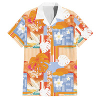 Hawaiian and Japanese Culture Together Family Matching Off The Shoulder Long Sleeve Dress and Hawaiian Shirt Palaka Japanese Art and Tropical Motif Tribal Patchwork LT03 Dad's Shirt - Short Sleeve Multicolor - Polynesian Pride