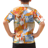 Hawaiian and Japanese Culture Together Family Matching Off Shoulder Maxi Dress and Hawaiian Shirt Palaka Japanese Art and Tropical Motif Tribal Patchwork LT03 - Polynesian Pride