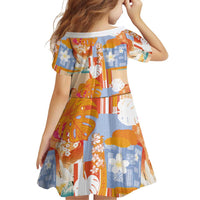 Hawaiian and Japanese Culture Together Family Matching Off Shoulder Short Dress and Hawaiian Shirt Palaka Japanese Art and Tropical Motif Tribal Patchwork LT03 - Polynesian Pride