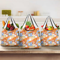 Hawaiian and Japanese Culture Together Grocery Bag Palaka Japanese Art and Tropical Motif Tribal Patchwork LT03 3-pack One Size Multicolor - Polynesian Pride
