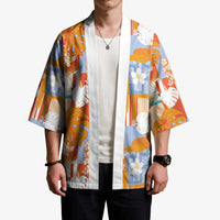 Hawaiian and Japanese Culture Together Kimono Palaka Japanese Art and Tropical Motif Tribal Patchwork LT03 - Polynesian Pride
