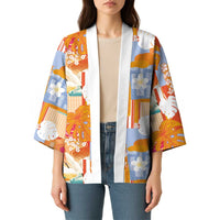 Hawaiian and Japanese Culture Together Kimono Palaka Japanese Art and Tropical Motif Tribal Patchwork LT03 - Polynesian Pride