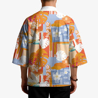 Hawaiian and Japanese Culture Together Kimono Palaka Japanese Art and Tropical Motif Tribal Patchwork LT03 - Polynesian Pride