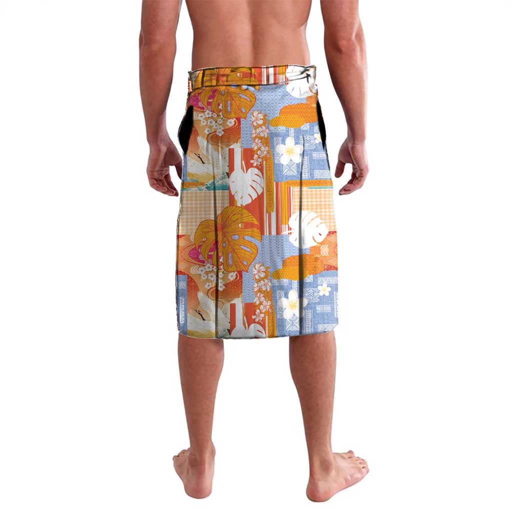 Hawaiian and Japanese Culture Together Lavalava Palaka Japanese Art and Tropical Motif Tribal Patchwork LT03 - Polynesian Pride