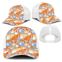 Hawaiian and Japanese Culture Together Mesh Trucker Cap Palaka Japanese Art and Tropical Motif Tribal Patchwork LT03 - Polynesian Pride