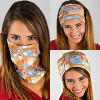 Hawaiian and Japanese Culture Together Neck Gaiter Palaka Japanese Art and Tropical Motif Tribal Patchwork LT03 - Polynesian Pride