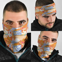 Hawaiian and Japanese Culture Together Neck Gaiter Palaka Japanese Art and Tropical Motif Tribal Patchwork LT03 - Polynesian Pride
