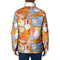 Hawaiian and Japanese Culture Together Padded Jacket Palaka Japanese Art and Tropical Motif Tribal Patchwork LT03 - Polynesian Pride