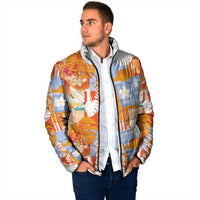 Hawaiian and Japanese Culture Together Padded Jacket Palaka Japanese Art and Tropical Motif Tribal Patchwork LT03 - Polynesian Pride