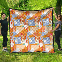 Hawaiian and Japanese Culture Together Quilt Palaka Japanese Art and Tropical Motif Tribal Patchwork LT03 - Polynesian Pride