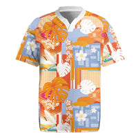 Hawaiian and Japanese Culture Together Rugby Jersey Palaka Japanese Art and Tropical Motif Tribal Patchwork LT03 Multicolor - Polynesian Pride