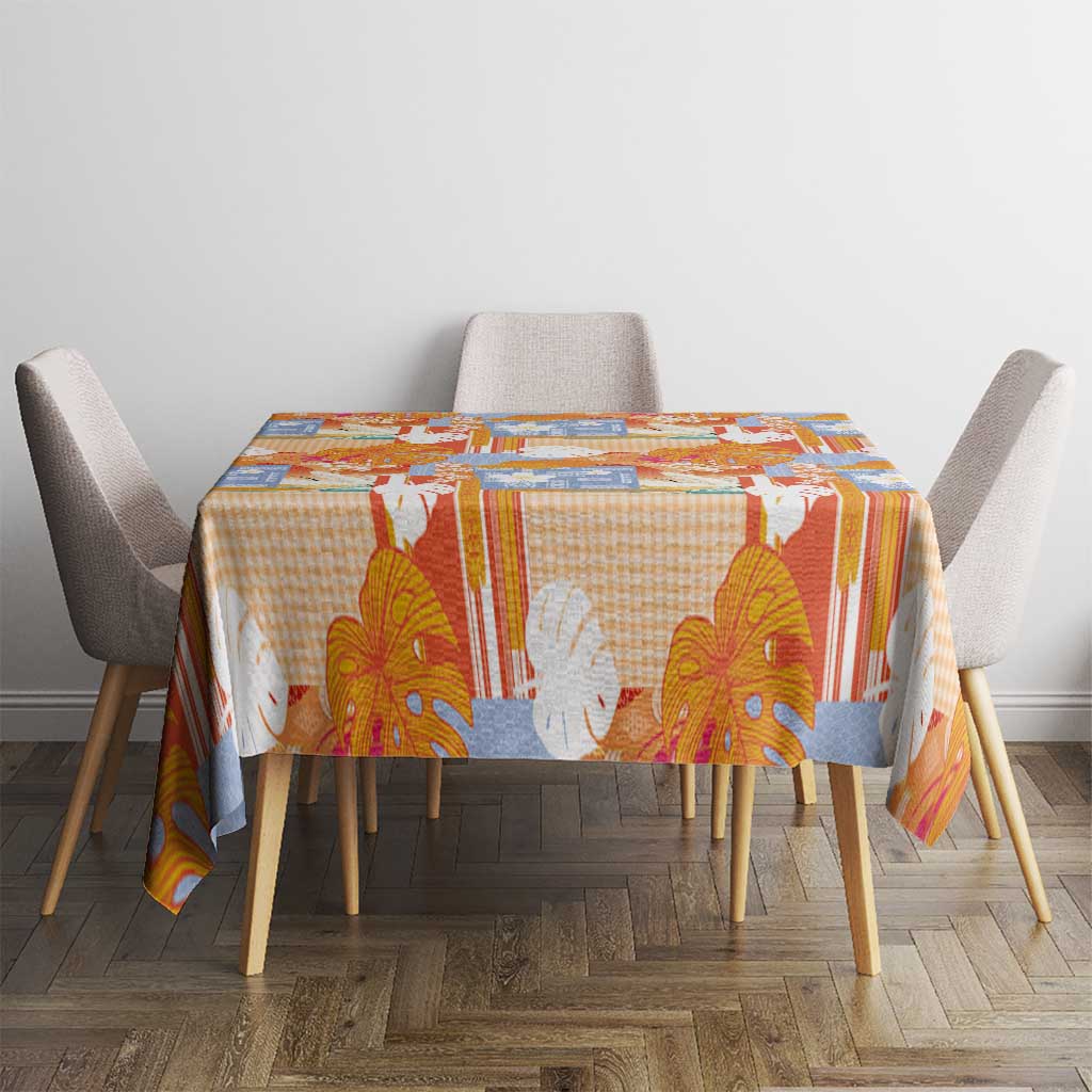 Hawaiian and Japanese Culture Together Tablecloth Palaka Japanese Art and Tropical Motif Tribal Patchwork LT03 - Polynesian Pride