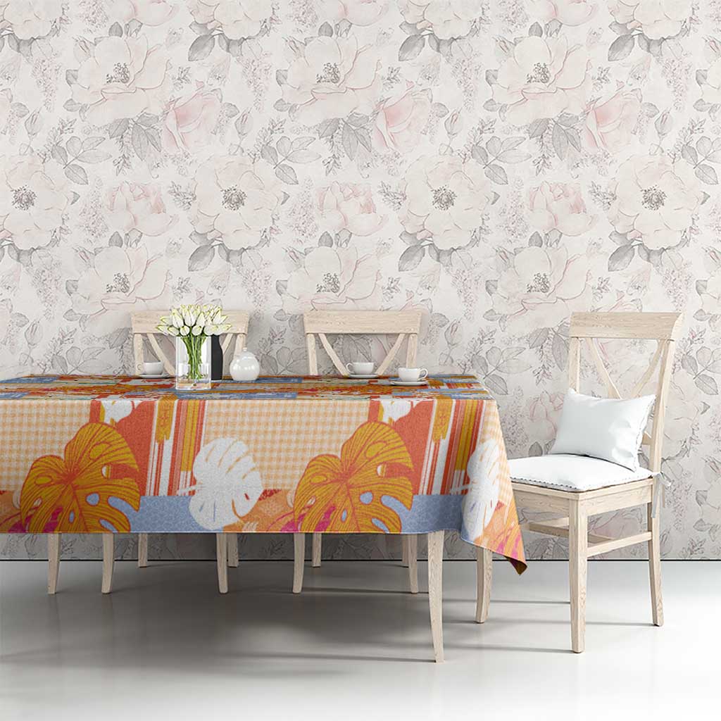 Hawaiian and Japanese Culture Together Tablecloth Palaka Japanese Art and Tropical Motif Tribal Patchwork LT03 - Polynesian Pride