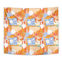 Hawaiian and Japanese Culture Together Tapestry Palaka Japanese Art and Tropical Motif Tribal Patchwork LT03 - Polynesian Pride