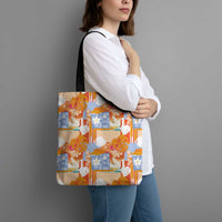 Hawaiian and Japanese Culture Together Tote Bag Palaka Japanese Art and Tropical Motif Tribal Patchwork LT03 - Polynesian Pride
