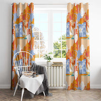 Hawaiian and Japanese Culture Together Window Curtain Palaka Japanese Art and Tropical Motif Tribal Patchwork LT03 - Polynesian Pride