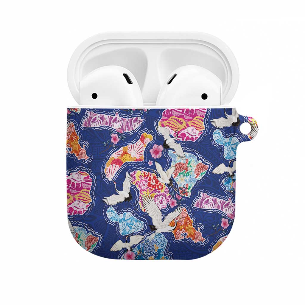 Hawaiian and Japanese Culture Together AirPods Case Hawaiian Archipelago Shape Sea Animals LT03 Multicolor - Polynesian Pride