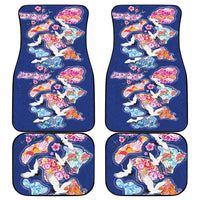 Hawaiian and Japanese Culture Together Car Mats Hawaiian Archipelago Shape Sea Animals LT03 - Polynesian Pride