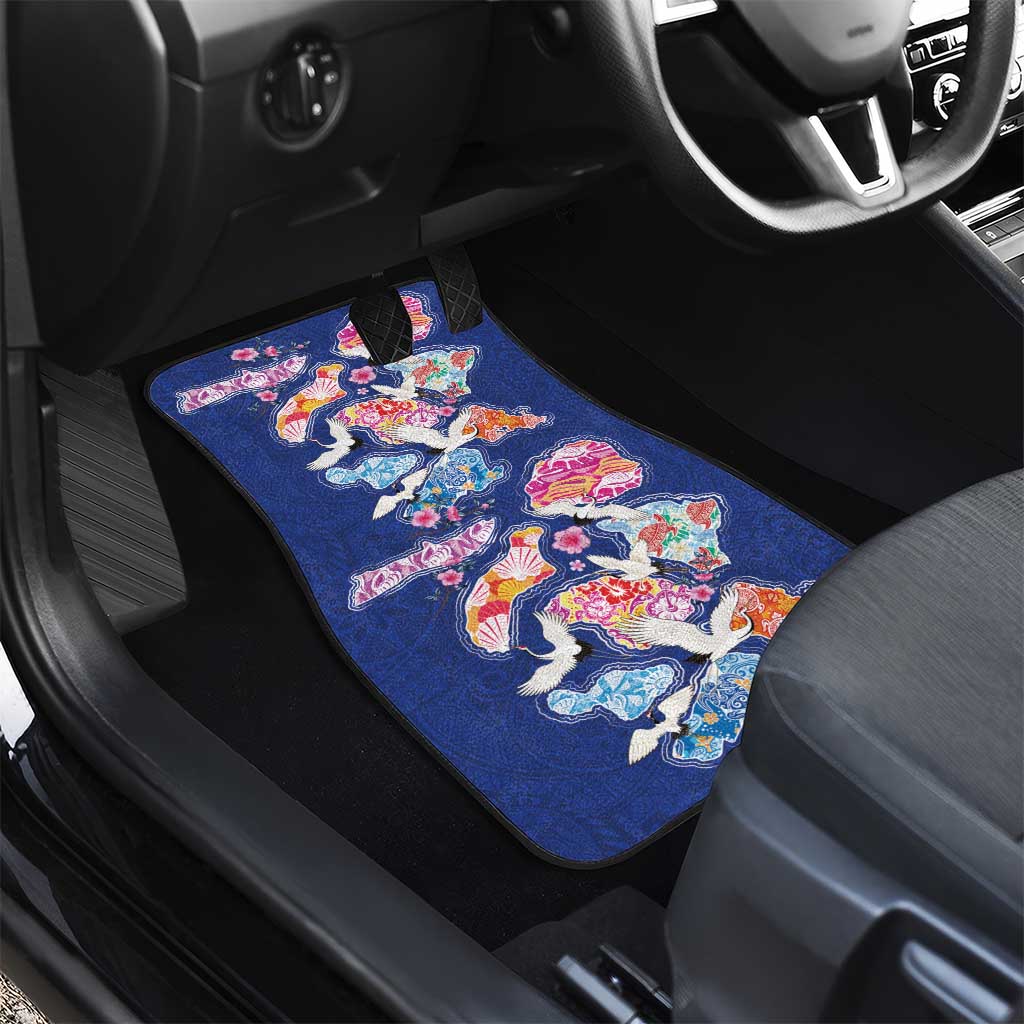 Hawaiian and Japanese Culture Together Car Mats Hawaiian Archipelago Shape Sea Animals LT03 - Polynesian Pride