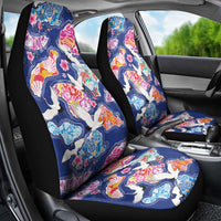 Hawaiian and Japanese Culture Together Car Seat Cover Hawaiian Archipelago Shape Sea Animals LT03 - Polynesian Pride