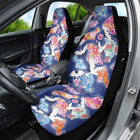 Hawaiian and Japanese Culture Together Car Seat Cover Hawaiian Archipelago Shape Sea Animals LT03 - Polynesian Pride