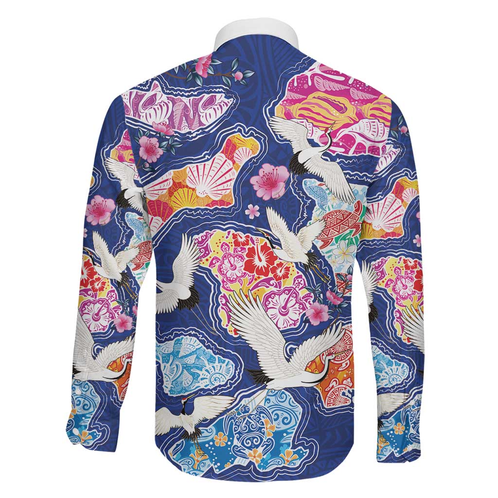 Hawaiian and Japanese Culture Together Family Matching Mermaid Dress and Hawaiian Shirt Hawaiian Archipelago Shape Sea Animals LT03 - Polynesian Pride