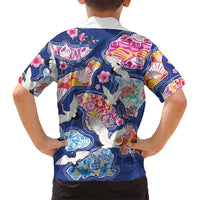 Hawaiian and Japanese Culture Together Family Matching Off Shoulder Short Dress and Hawaiian Shirt Hawaiian Archipelago Shape Sea Animals LT03 - Polynesian Pride