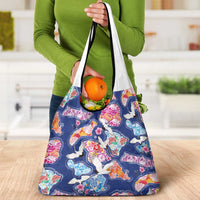 Hawaiian and Japanese Culture Together Grocery Bag Hawaiian Archipelago Shape Sea Animals LT03 - Polynesian Pride