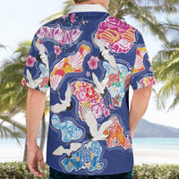 Hawaiian and Japanese Culture Together Hawaiian Shirt Hawaiian Archipelago Shape Sea Animals LT03 - Polynesian Pride