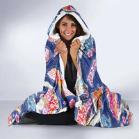 Hawaiian and Japanese Culture Together Hooded Blanket Hawaiian Archipelago Shape Sea Animals LT03 - Polynesian Pride