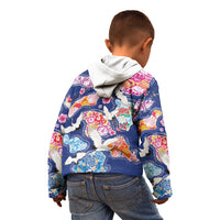 Hawaiian and Japanese Culture Together Kid Hoodie Hawaiian Archipelago Shape Sea Animals LT03 - Polynesian Pride