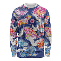 Hawaiian and Japanese Culture Together Long Sleeve Shirt Hawaiian Archipelago Shape Sea Animals LT03 Unisex Multicolor - Polynesian Pride