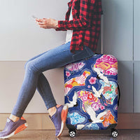 Hawaiian and Japanese Culture Together Luggage Cover Hawaiian Archipelago Shape Sea Animals LT03 - Polynesian Pride