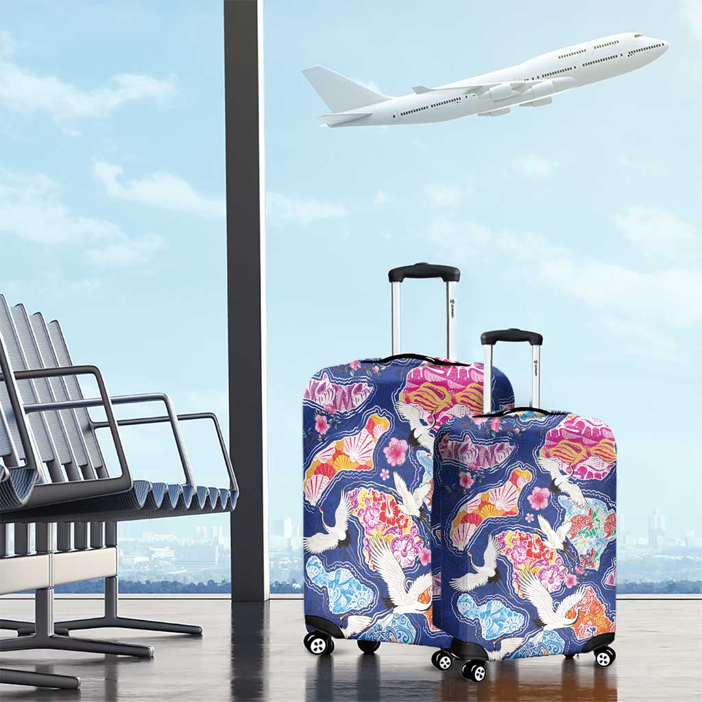 Hawaiian and Japanese Culture Together Luggage Cover Hawaiian Archipelago Shape Sea Animals LT03 - Polynesian Pride