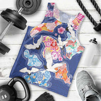 Hawaiian and Japanese Culture Together Men Tank Top Hawaiian Archipelago Shape Sea Animals LT03 - Polynesian Pride
