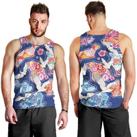 Hawaiian and Japanese Culture Together Men Tank Top Hawaiian Archipelago Shape Sea Animals LT03 - Polynesian Pride