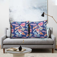 Hawaiian and Japanese Culture Together Pillow Cover Hawaiian Archipelago Shape Sea Animals LT03 - Polynesian Pride