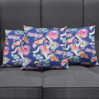 Hawaiian and Japanese Culture Together Pillow Cover Hawaiian Archipelago Shape Sea Animals LT03 - Polynesian Pride