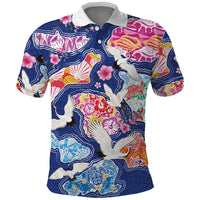 Hawaiian and Japanese Culture Together Polo Shirt Hawaiian Archipelago Shape Sea Animals LT03 Multicolor - Polynesian Pride
