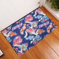 Hawaiian and Japanese Culture Together Rubber Doormat Hawaiian Archipelago Shape Sea Animals LT03 - Polynesian Pride