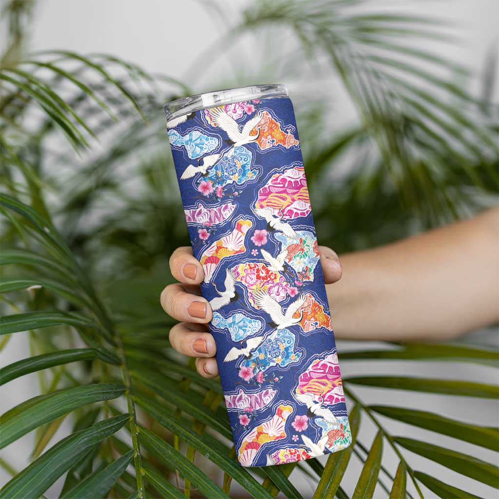 Hawaiian and Japanese Culture Together Skinny Tumbler Hawaiian Archipelago Shape Sea Animals LT03 - Polynesian Pride