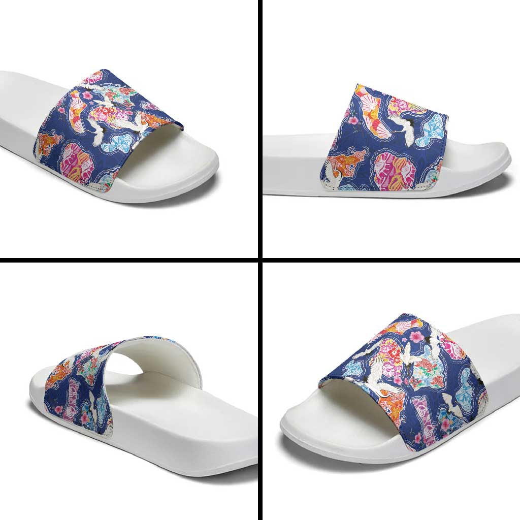 Hawaiian and Japanese Culture Together Slide Sandals Hawaiian Archipelago Shape Sea Animals LT03 - Polynesian Pride