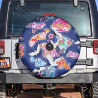 Hawaiian and Japanese Culture Together Spare Tire Cover Hawaiian Archipelago Shape Sea Animals LT03 Multicolor - Polynesian Pride