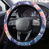 Hawaiian and Japanese Culture Together Steering Wheel Cover Hawaiian Archipelago Shape Sea Animals LT03 - Polynesian Pride