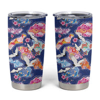 Hawaiian and Japanese Culture Together Tumbler Cup Hawaiian Archipelago Shape Sea Animals LT03 Multicolor - Polynesian Pride