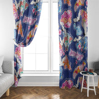 Hawaiian and Japanese Culture Together Window Curtain Hawaiian Archipelago Shape Sea Animals LT03 - Polynesian Pride