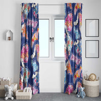 Hawaiian and Japanese Culture Together Window Curtain Hawaiian Archipelago Shape Sea Animals LT03 - Polynesian Pride