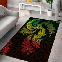 New Zealand Sea Animals with Maori Tribal Tattoo Area Rug Shark Manta Ray with Silver Fern Reggae LT03 - Polynesian Pride