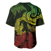 New Zealand Sea Animals with Maori Tribal Tattoo Baseball Jersey Shark Manta Ray with Silver Fern Reggae LT03 - Polynesian Pride